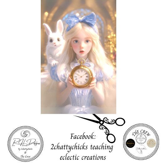 Decoupage Whimsical Girl & Rabbit on Adventures 薄葉紙