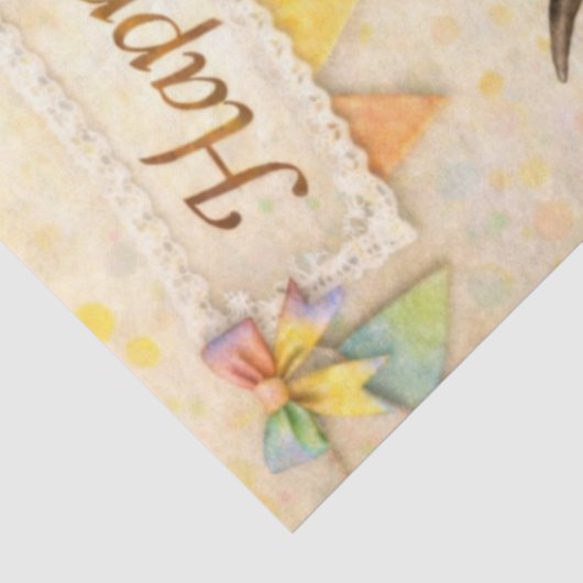 Decoupage Whimsical Highland Cupcake Birthday  薄葉紙 (詳細)