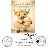 Decoupage Whimsical Highland Cupcake Birthday 薄葉紙