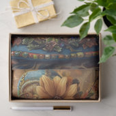 Decoupage Whimsical Kitten Ornate Teacup  薄葉紙 (ギフト)