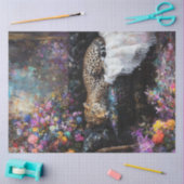 Decoupage Whimsical Leopard Lounging in Luxury  薄葉紙 (クラフト)