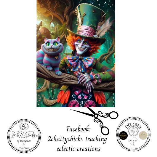 Decoupage Whimsical Mad Tea Party Fantasy Art 薄葉紙