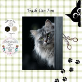 Decoupage Whimsical Persian Gray White Cat 薄葉紙