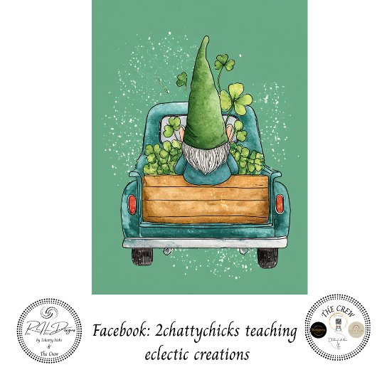 Decoupage Whimsical St. Patrick's Day Gnome  薄葉紙