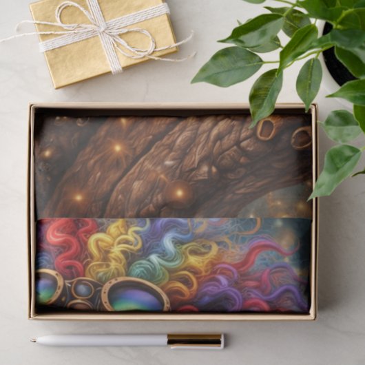 Decoupage Whimsical Steampunk Trickster Magic Cat 薄葉紙 (ギフト)