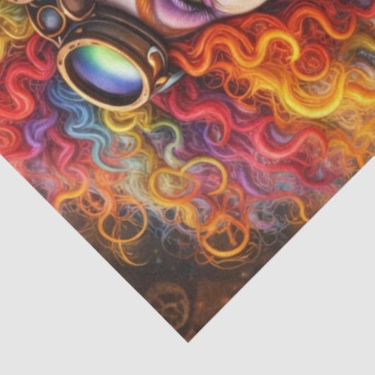 Decoupage Whimsical Steampunk Trickster Magic Cat 薄葉紙 (詳細)