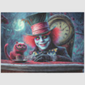 Decoupage Whimsical Tea Table Character Red Cat 薄葉紙 (正面)