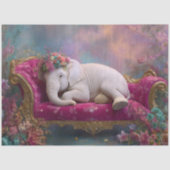 Decoupage Whimsical White Elephant Chaise Lounge  薄葉紙 (正面)
