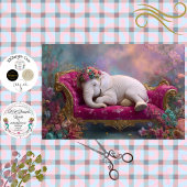 Decoupage Whimsical White Elephant Chaise Lounge  薄葉紙