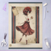 Decoupage Whimsical Woman, Vintage 薄葉紙 (クラフト)