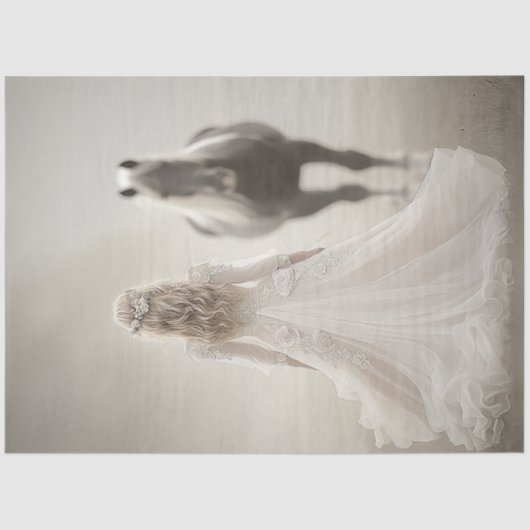 Decoupage Whispers of Wedding Day Lady & Horse 薄葉紙 (正面)