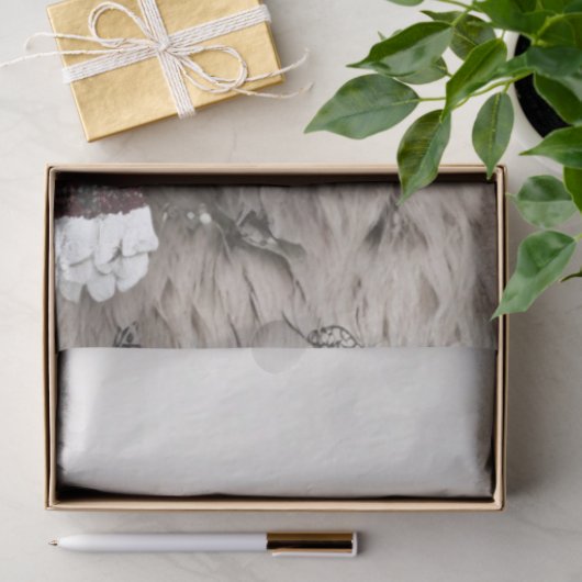 Decoupage White Highland Calf Antlers Candy Cane  薄葉紙 (ギフト)