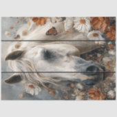 Decoupage White Horse Plank Wall Whispers Meadow 薄葉紙 (正面)