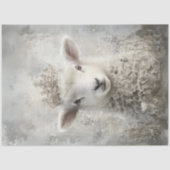 Decoupage White Lamb Easter Sunday Ornate Crown 薄葉紙 (正面)