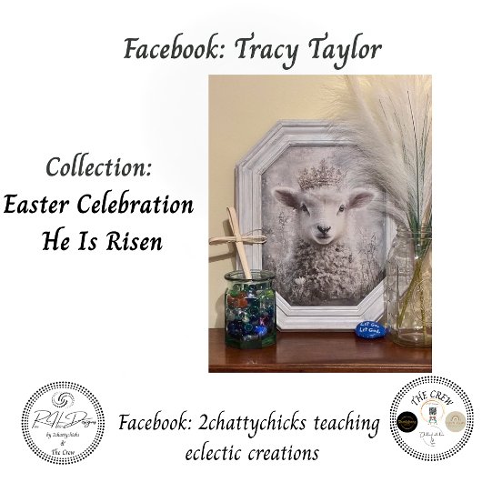 Decoupage White Lamb Easter Sunday Ornate Crown 薄葉紙