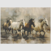 Decoupage Wild Painterly Horses Running  薄葉紙 (正面)