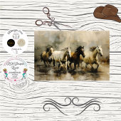 Decoupage Wild Painterly Horses Running  薄葉紙