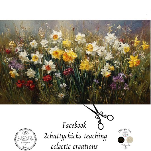 Decoupage Wildflower Meadow Daffodils KayliMade 薄葉紙