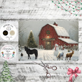 Decoupage Winter Barnyard Christmas At Debbie's  薄葉紙