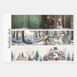 Decoupage Winter Sawblade Set 26x6  ラッピングペーパーシート