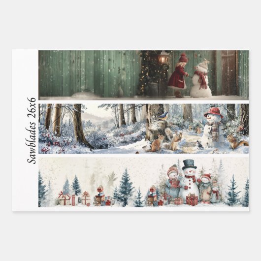 Decoupage Winter Sawblade Set 26x6  ラッピングペーパーシート (正面)