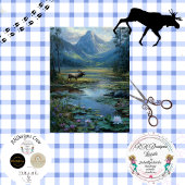 Decoupage Winter Scene Elk Hunting  薄葉紙