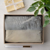 Decoupage Winter Scene Red Barn Cardinal Snow 薄葉紙 (ギフト)