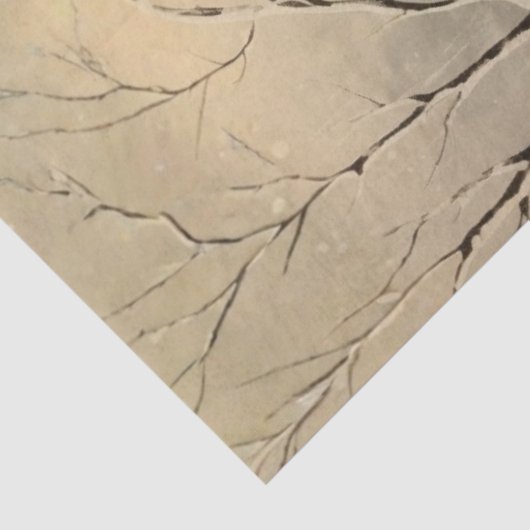 Decoupage Winter Scene Red Barn Cardinal Snow 薄葉紙 (詳細)