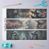 Decoupage Witch Cat Moon Cherry Blossom Handsaw  薄葉紙 (クラフト)