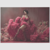 Decoupage Woman Dramatic Ruffles for Valentine 薄葉紙 (正面)