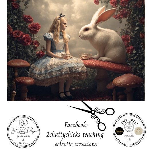Decoupage Wonderful Curious Girl Rabbit Encounter 薄葉紙