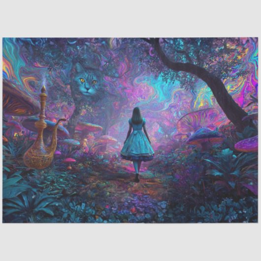 Decoupage Wonderland Path Psychedelic Forest 薄葉紙 (正面)