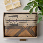 Decoupage Wooden Geometric Inlay Rustic Colors 薄葉紙 (ギフト)