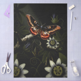 Decoupage Woodland Moth Illustration 薄葉紙