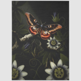Decoupage Woodland Moth Illustration 薄葉紙