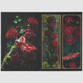 Decoupage Woodland Moth Illustration 薄葉紙