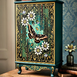 Decoupage Woodland Moth Illustration 薄葉紙