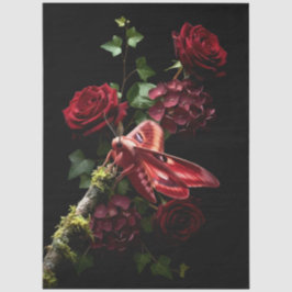 Decoupage Woodland Moth Illustration 薄葉紙