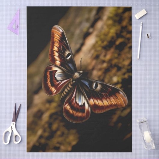 Decoupage Woodland Moth Illustration 薄葉紙 (クラフト)