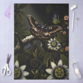 Decoupage Woodland Moth Illustration 薄葉紙