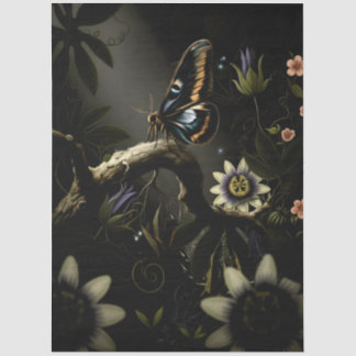 Decoupage Woodland Moth Illustration 薄葉紙
