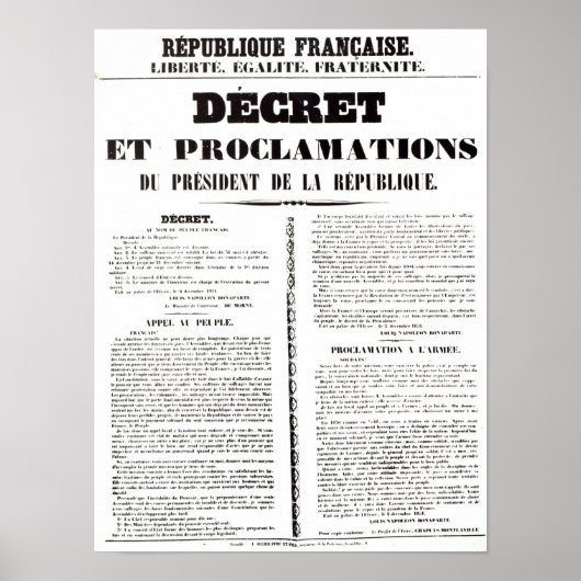 Decree & Proclamation by Napoleon Bonaparte ポスター (正面)