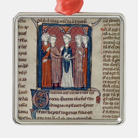 「Decrets de Gratien'からの結婚場面、 メタルオーナメント (正面)