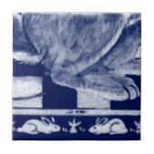 Dedhamブルーホワイトラビットバニームラルタイル# 10 タイル (正面)