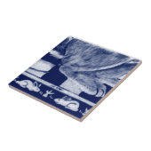 Dedhamブルーホワイトラビットバニームラルタイル# 10 タイル (側面)