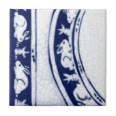 Dedhamブルーホワイトラビットバニームラルタイル# 5 タイル (正面)