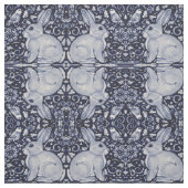 Dedham Blue & White Rabbitセラミックタイル生地アート ファブリック (見本)