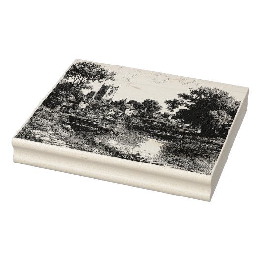 Dedham, Essex,ヴィンテージ・スケッチ ラバースタンプ (スタンプ)