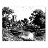 Dedham, Essex,ヴィンテージ・スケッチ ラバースタンプ (インプリント)