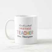 Dedicated Maths Teacher Personalized Name  コーヒーマグカップ (左)